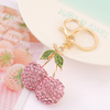 Wholesale Metal Woman Bag Pendant Diamond Rhinestone Crystal Fruit Cherry Key Chain Cherry Keychain