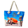 Custom Print Canvas Tropical Sunset Palm Tree Beach Bag Souvenir Hawaiian Tote Bags