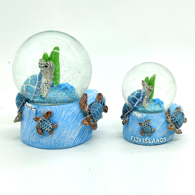 Customizable Personalised Resin Beach Dominica Souvenir Turtle Snow Globe