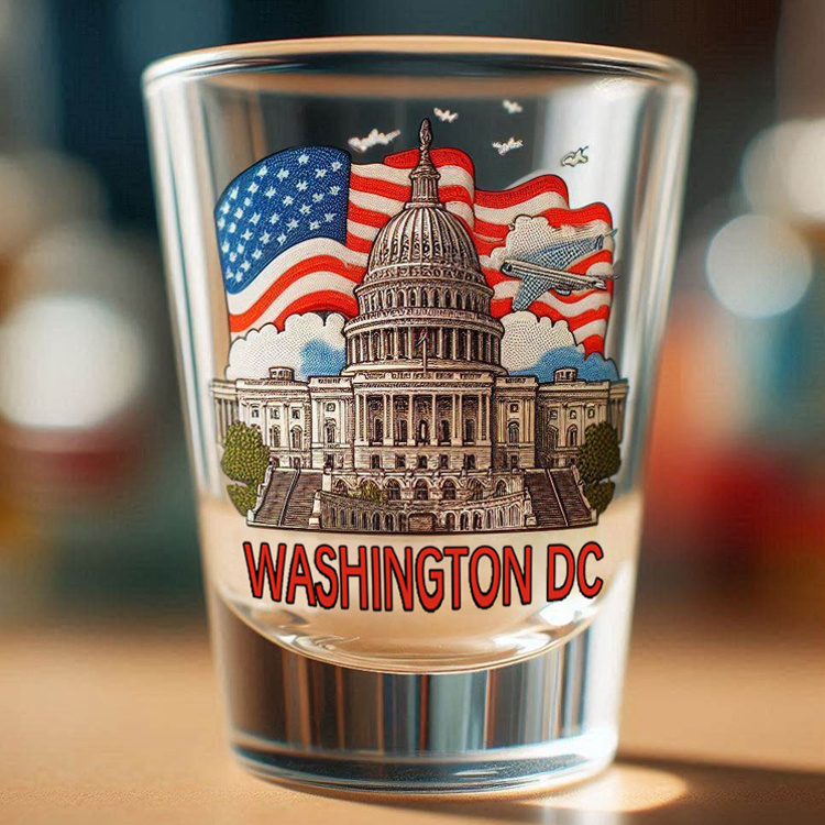 Custom Personalized Printing Logo Travel USA City Washington DC Souvenir Shot Glass