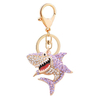 Wholesale Ocean Series Bag Pendant Keychain Zinc Alloy Crystal Rhinestone Shark Keychain