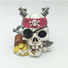 Factory Custom Home Ornaments Pirate Skull Statue Halloween Funny Resin Skull Head Crafts