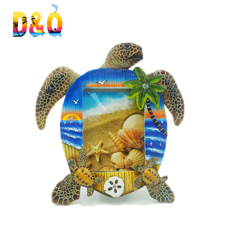 Handmade Beach Souvenir Turtle Resin Photo Frame Table Decoration