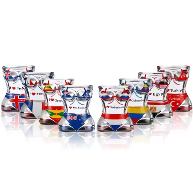Unique Shaped 50ml Custom Logo Women Body Sexy Bikini Shot Glass for Souvenir