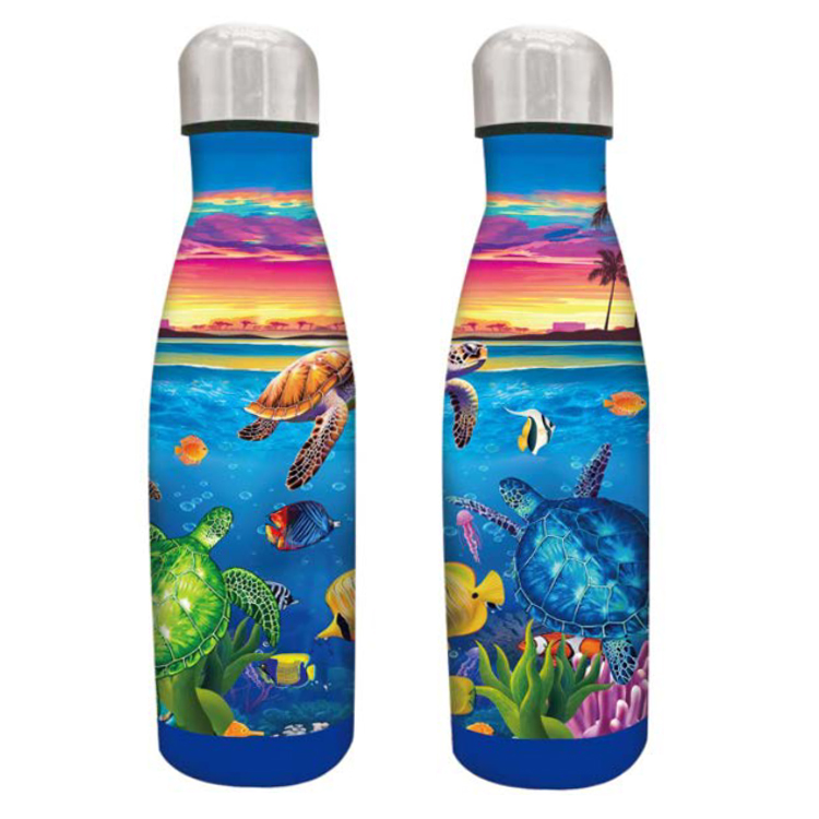 Custom Logo 500ml Insulated Tumbler Stainless Steel Dolphin Water Bottles Cola Shape Water Bottle