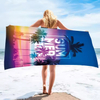 Custom logo Print Oversized Microfiber Hawaii Tropical Beach Towel