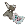 Custom Logo Rhinestone Folding Portable Butterfly Compact Mirror Pu Souvenir Cute Girl Butterfly Pocket Mirror