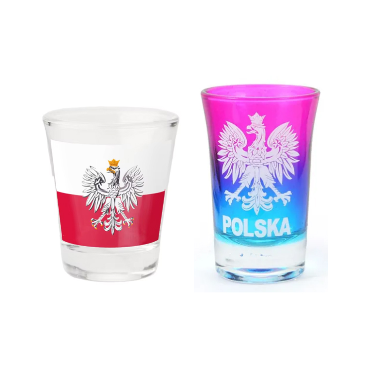 Custom logo Personalized Souvenir Shot Glass Krakow Warsaw Polska Poland Shot Glass