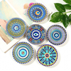 Round Shaped Plate Fridge Magnet Custom Printed Ceramic Magnets Evil Eye Souvenir Ceramic Fridge Magnet