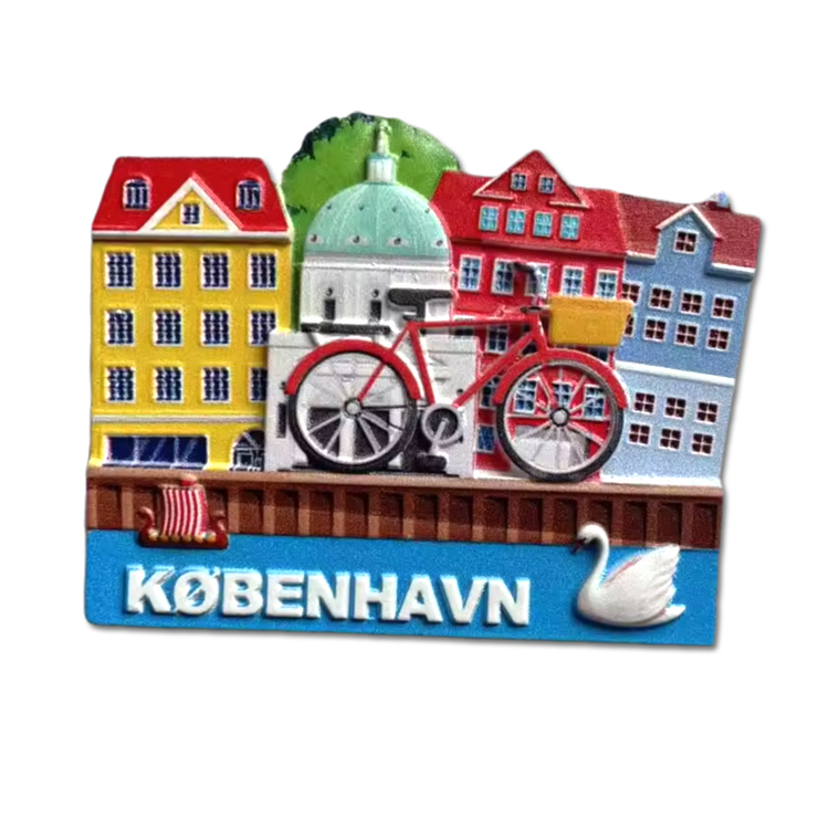 Customized Resin Magnet Denmark City Aalborg Aarhus Odense Souvenir Fridge Magnet