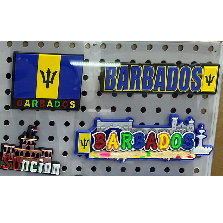Customized Logo Soft PVC Rubber Fridge Magnet Barbados Souvenir Fridge Magnet