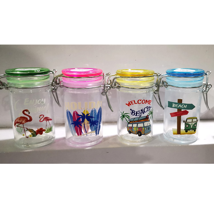 Wholesale Tourist Souvenir Candy Seal Storage Jar Custom Logo Glass Sealed Jar Mini Glass Jar with Lid