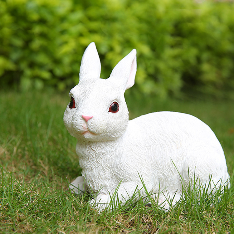 Outdoor Lawn Garden Courtyard Decoration Cute Animal Crafts Resin Rabbit Statue