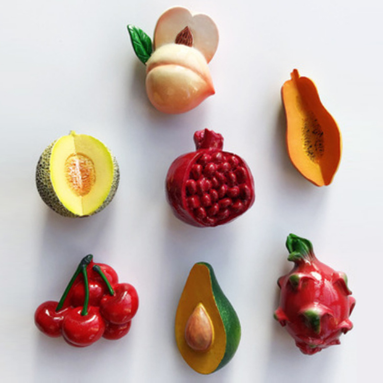 Creative Fruit Vegetable Food Resin 3D Fridge Magnet for Promotion Gift