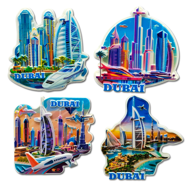  Custom Design Resin Saudi Refrigerator Magnets Dubai Souvenir Fridge Magnet