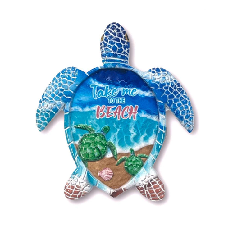 Customized Logo Resin 3D Printing Turtle Design Greek Greece Zakynthos Souvenir Fridge Magnet