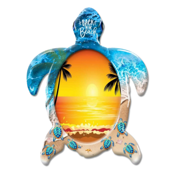 Custom Design Epoxy MDF Wood Turtle Nassau Bahamas Picture Frame Souvenir Bahamas Photo Frame