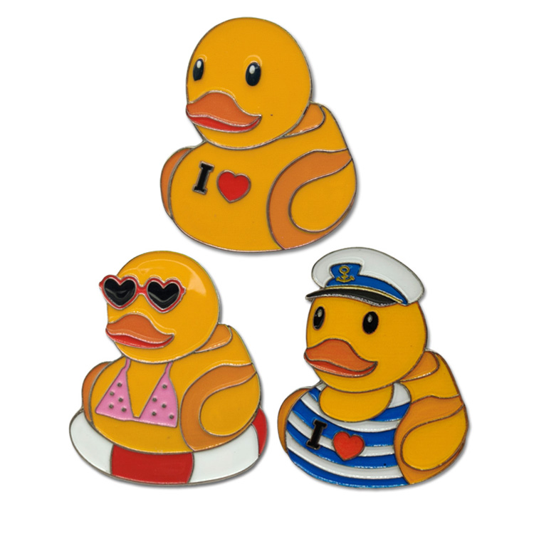Custom Logo Design Duck Keyring Tourist Souvenir Cute Alloy Metal Yellow Duck Keychain