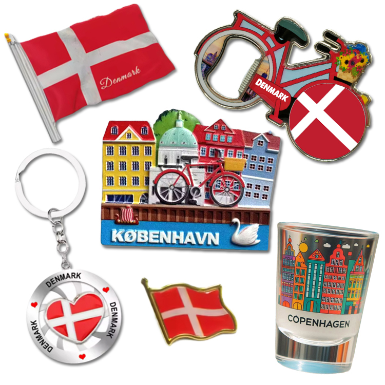 Customized Personalized Alloy Metal Copenhagen Denmark Bicycle Fridge Magnet Souvenir Copenhagen Denmark Bottle Opener