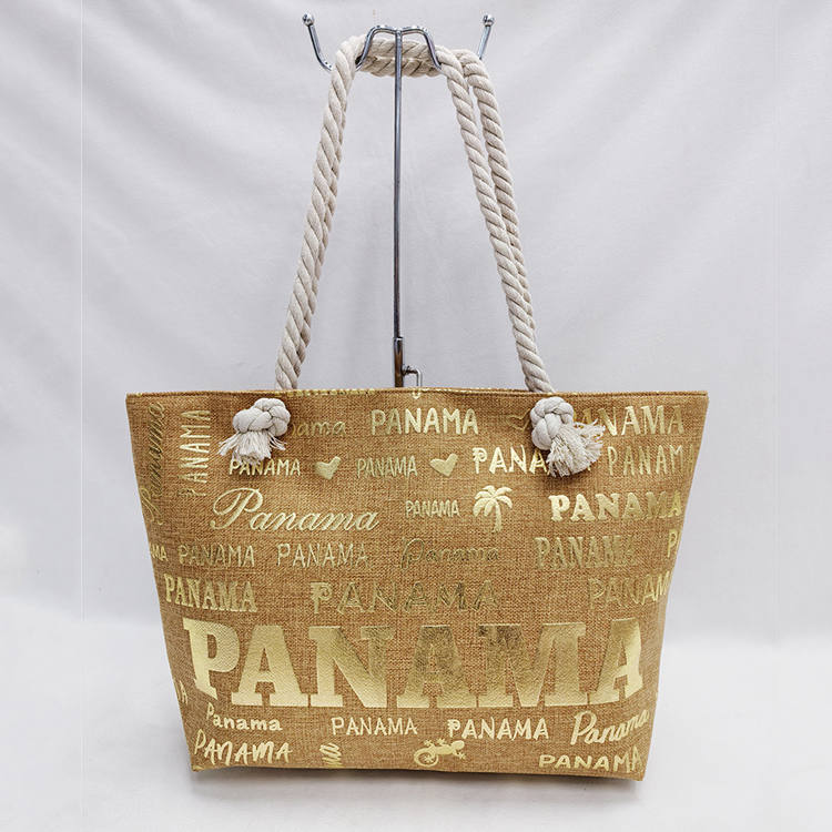 Customized 3D Logo Tropical Summer Beach Canvas Belize Souvenir Beach Bag Belize Tote Bag