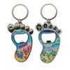 Custom Zinc Alloy Metal Flip Flop Keyring Epoxy Beach Souvenir Slipper Keychain