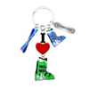 Custom Logo Metal Winter Ski Keyring Snow Mountain Souvenir Ski Theme Ski Keychain