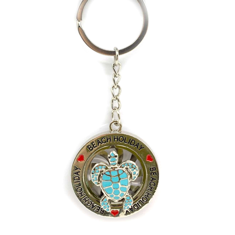 Custom Logo Metal Keyring Travel Gift Guadeloupe Souvenir Turtle Keychain