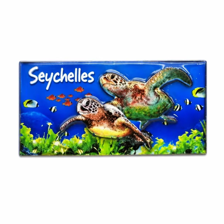 Custom Logo Turtle Wood Tourist Beach Souvenir Seychelles Fridge Magnet