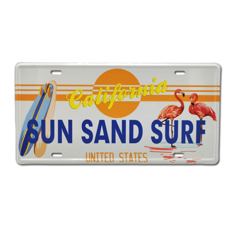 Custom Logo Embossed Printing Metal Aluminum Decorative Car License Plate Amsterdam Souvenir License Plate