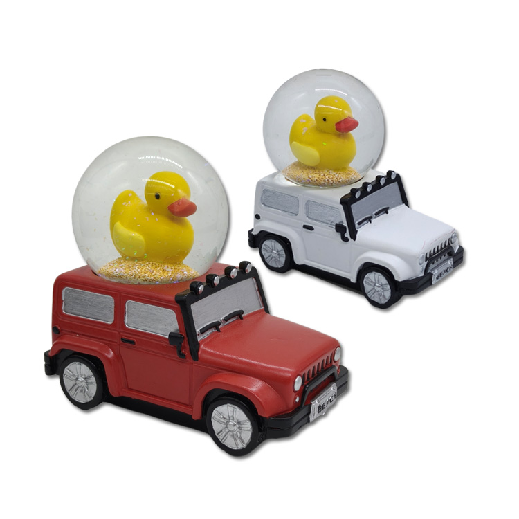 Custom Logo Cute Resin Duck Statue Water Globe Holland Netherlands Souvenir Duck Snow Globe