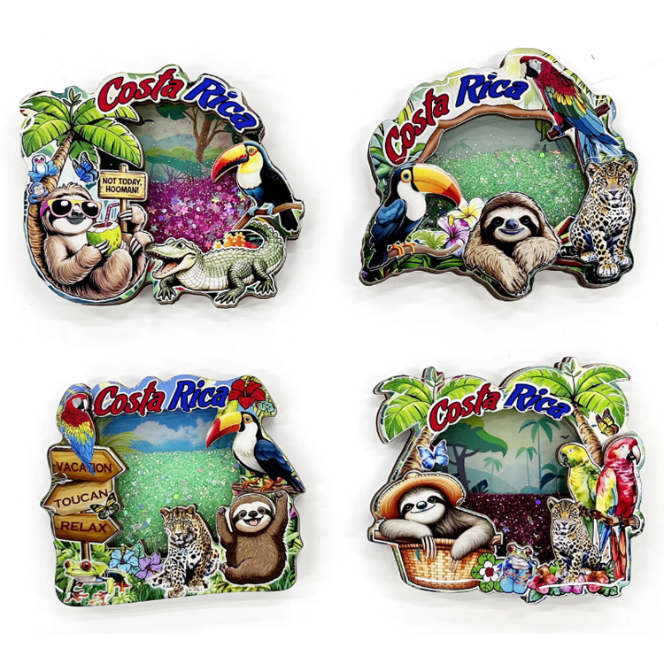 Wholesale NEW Design Coastal Beach Souvenir MDF Fridge Magnet Custom Quicksand Wood Fridge Magnet