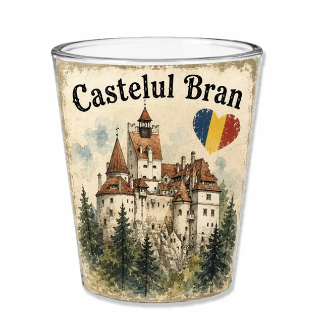 Wholesale Castle Souvenirs Landmarks Shot Glasses Custom Design Romania Souvenir Shot Glass