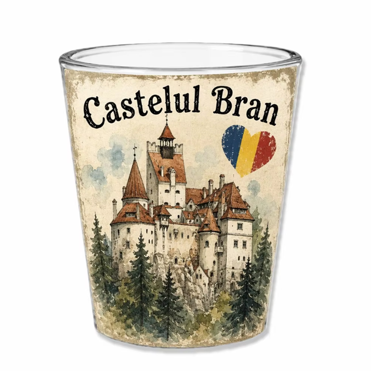 Wholesale Castle Souvenirs Landmarks Shot Glasses Custom Design Romania Souvenir Shot Glass