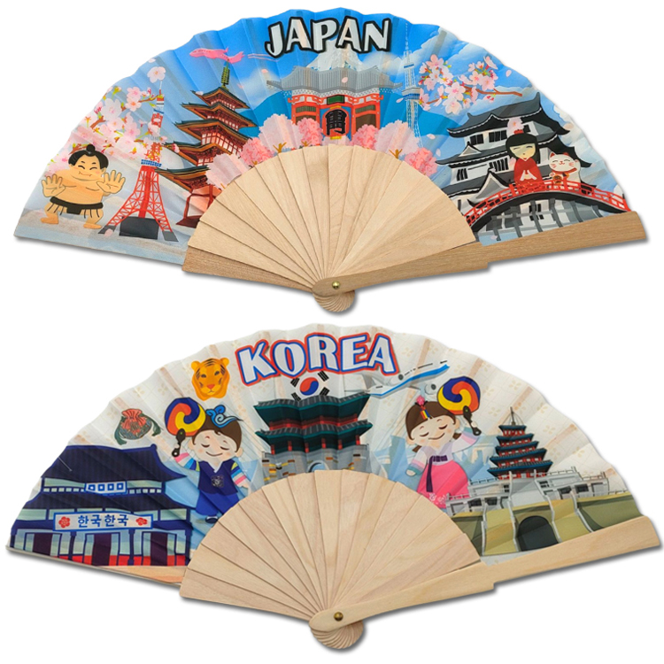 Customizable Hand Fans Greece Eco-Friendly Souvenir Personalized Bamboo Hand Fan