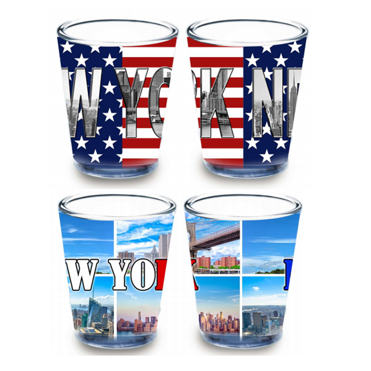 Customized Logo Tourism Gift Electroplated Sweden Souvenir Stockholm Shot Glass
