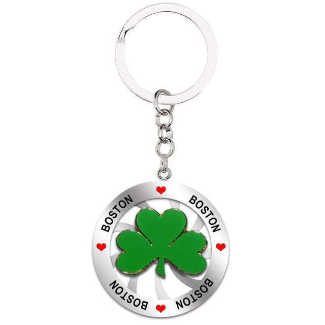 Factory Custom logo Spinner Metal Keyring Lucky Irish Souvenir Ireland Keychain