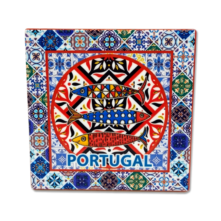 Custom Logo Design 3D Embossed Bronzing Printing Souvenir Porto Lisbon Portugal Ceramic Coaster