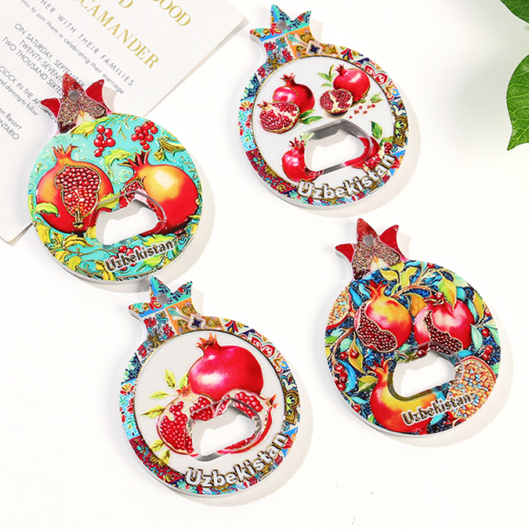 Custom 3D Printed Melamine Pomegranate Bottle Opener Fridge Magnet Azerbaijan Souvenir Fridge Magnet