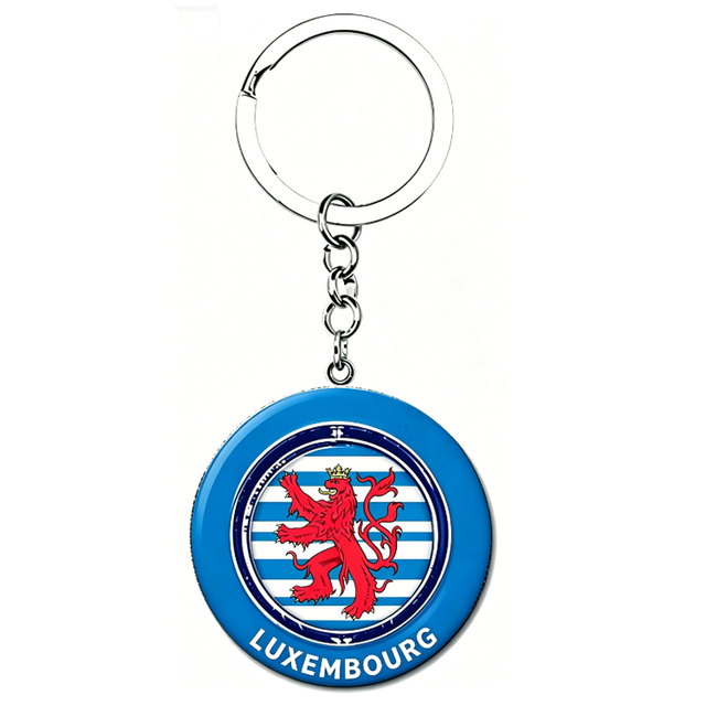 Customized Logo Design Metal Belgium Flag Keyring Brussels Belgium Souvenir Keychain