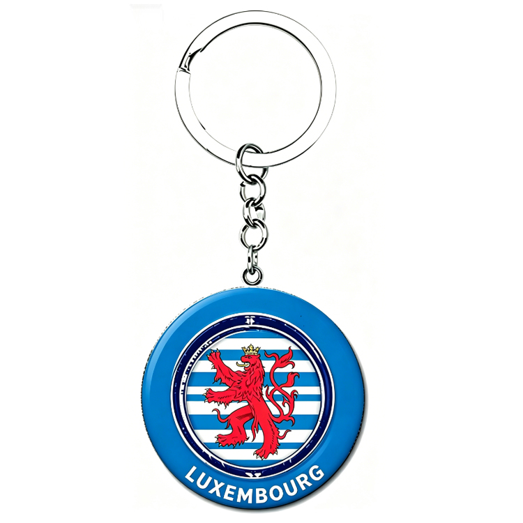 Custom Logo Luxembourg Travel Souvenir Gift Keyring Metal Luxembourg Souvenir Keychain