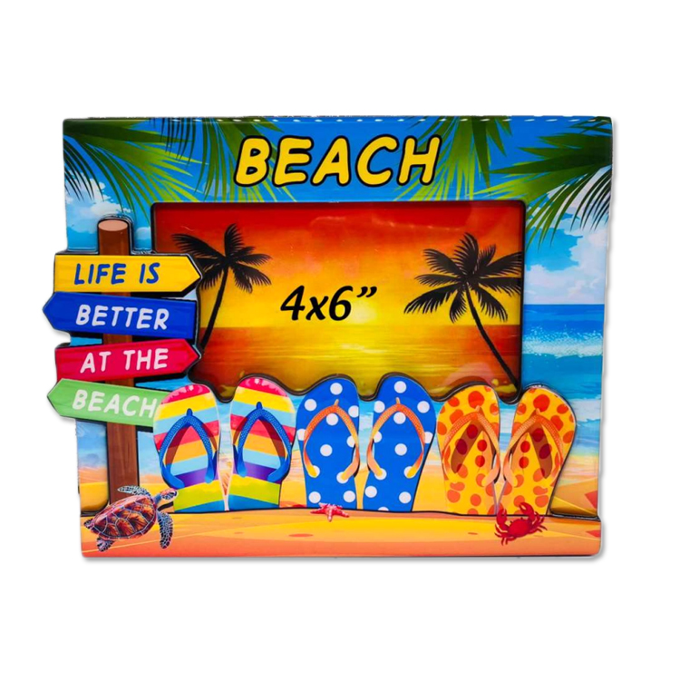 Custom Design Epoxy MDF Wood Turtle Nassau Bahamas Picture Frame Souvenir Bahamas Photo Frame