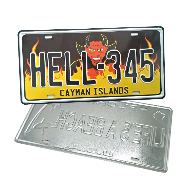 Custom Logo Embossed Printing Metal Aluminum Decorative Car License Plate Amsterdam Souvenir License Plate