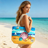 Customized Logo Digital Printing Seaside Shell Conch Canvas Beach Bag Souvenir Nassau Bahamas Tote Bag