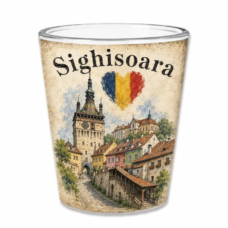 Wholesale Castle Souvenirs Landmarks Shot Glasses Custom Design Romania Souvenir Shot Glass