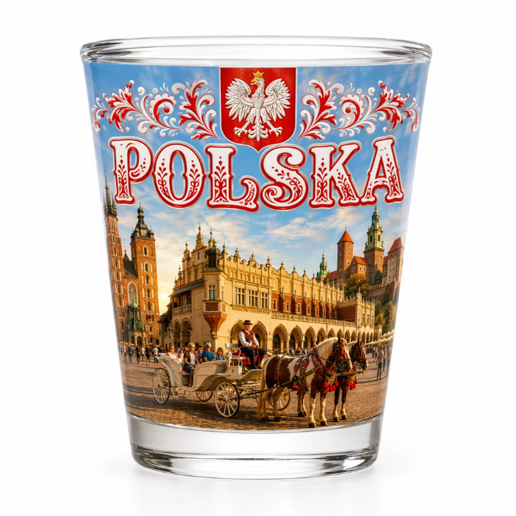Custom logo Travel Gift Flag Shot Glass Polish Krakow Souvenir Poland Shot Glasses