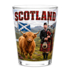 Factory Customized Logo Scottish Piper Shot Glass Highland Cow Scotland Souvenir Shot Glass