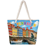 Custom Logo Printing Canvas Women Beach Bag Souvenir Denmark Copenhagen Tote Bag