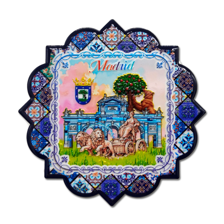 Customizable 3D Printed Travel Gift Spain Souvenir Coaster Ceramic Madrid Coaster