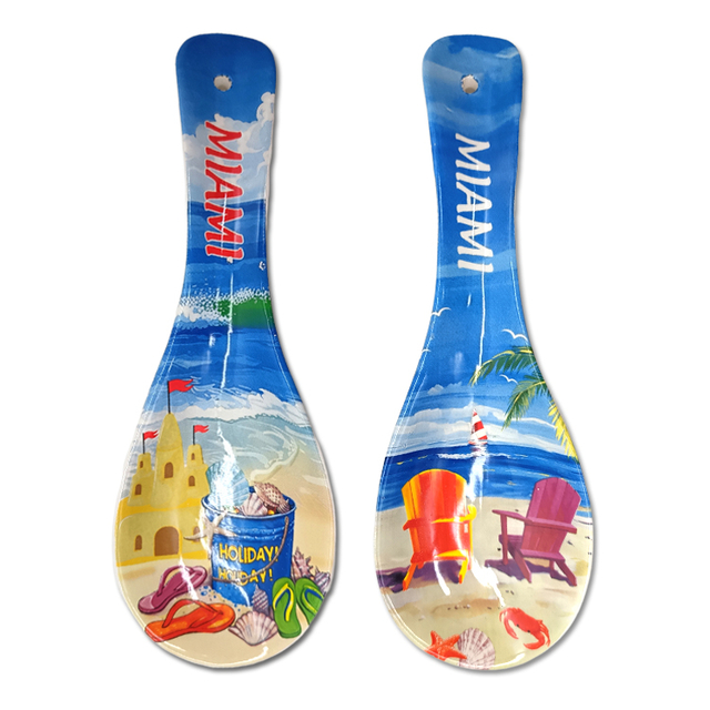 Wholesale Souvenir Spoon Rest Holder Custom 3D Effect Printed Melamine Spoon Rest