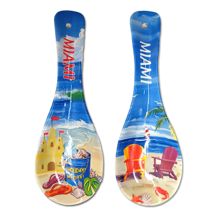 Wholesale Souvenir Spoon Rest Holder Custom 3D Effect Printed Melamine Spoon Rest